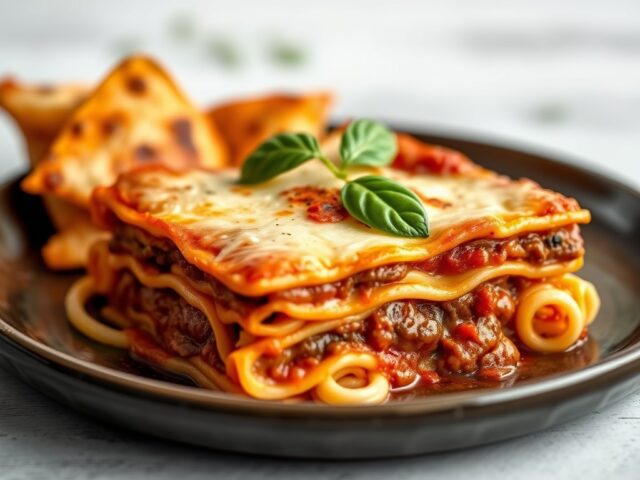 Lasagna (Iets minder bewerkelijk) — AI-gegenereerde illustratie