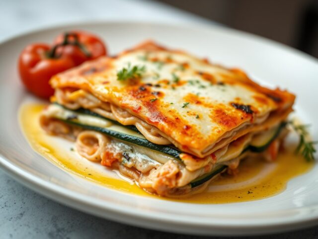 Lasagne van tonijn en ricotta — AI-gegenereerde illustratie