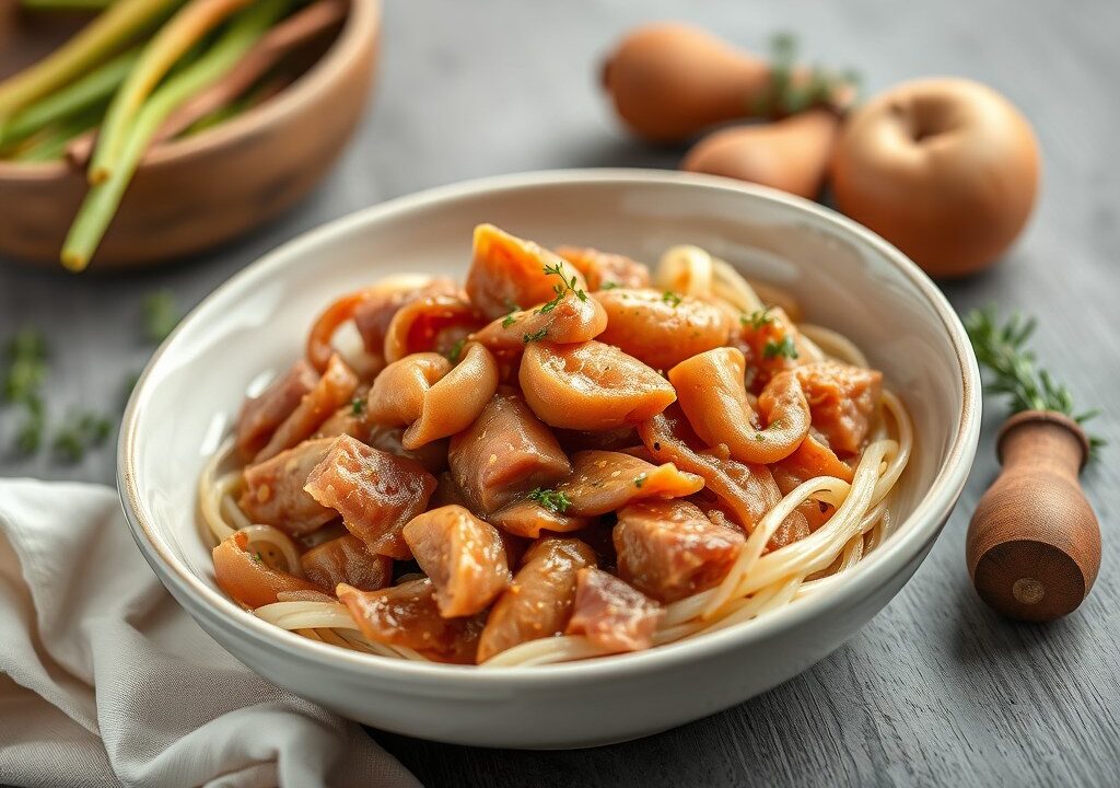 Lekkere frisse kippen ragout — AI-gegenereerde illustratie