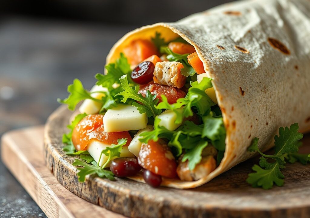 Lekkere lunchwrap, AI-gegenereerde illustratie