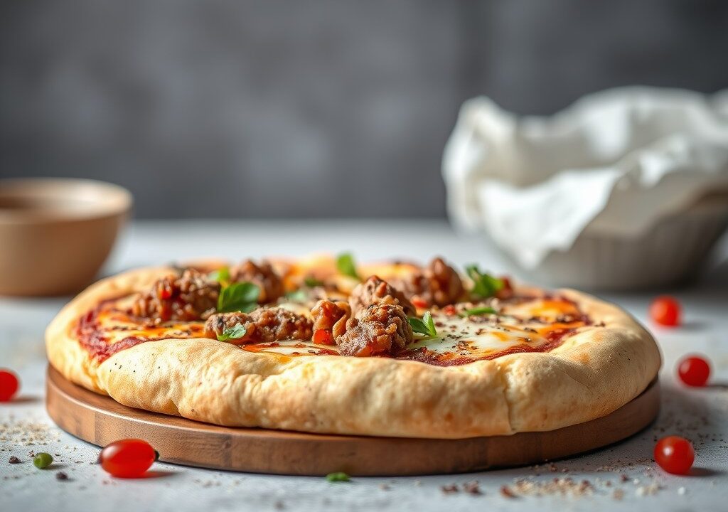 Lekkere pizzasnack, AI-gegenereerde illustratie
