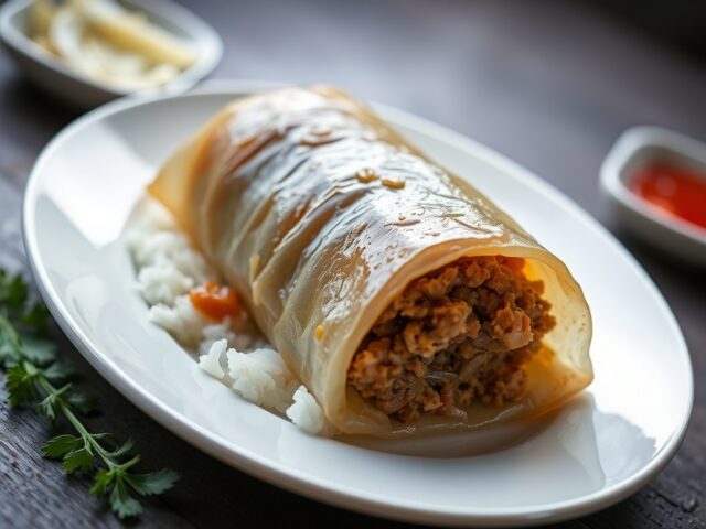 Lemper met gehaktvulling — AI-gegenereerde illustratie