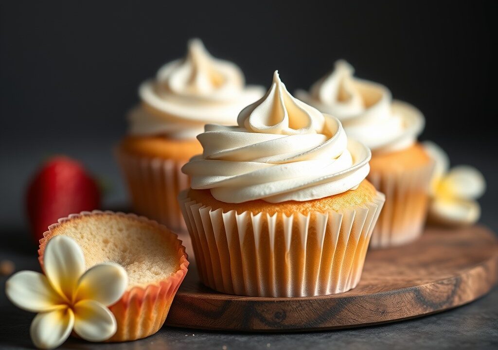 Lichte cupcakes — AI-gegenereerde illustratie