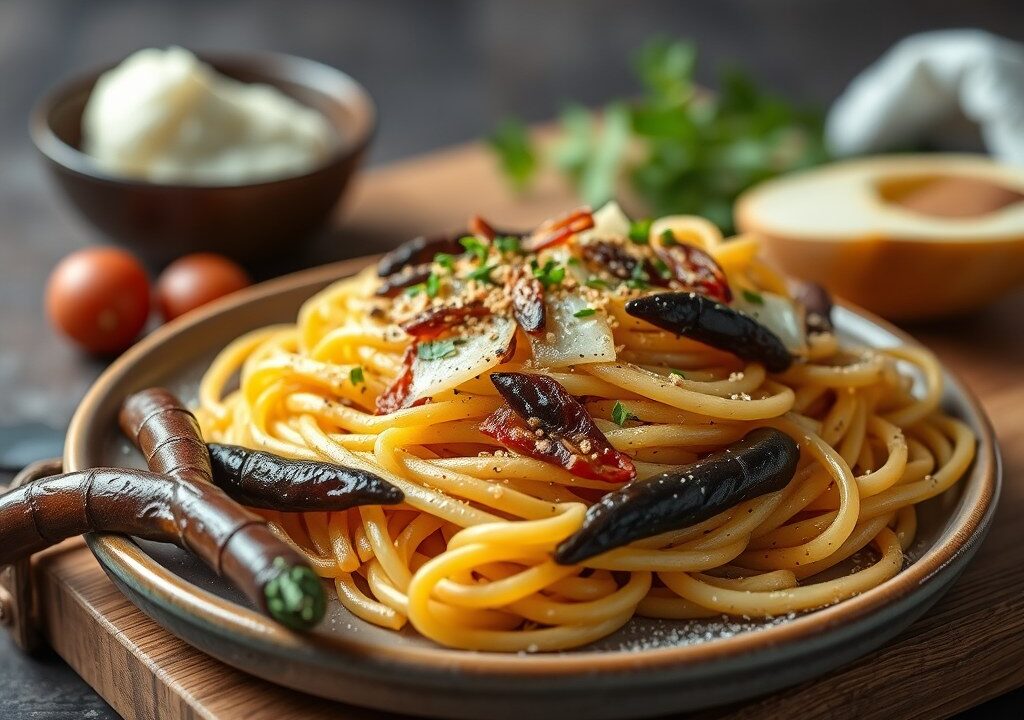 Linzen Carbonara, AI-gegenereerde illustratie