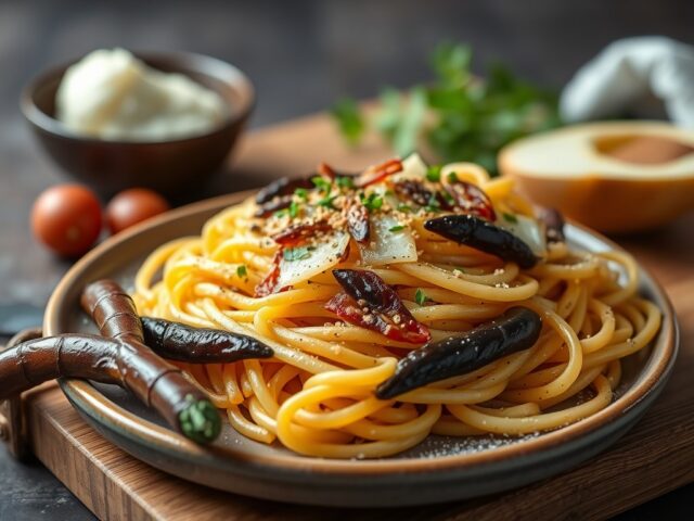 Linzen Carbonara — AI-gegenereerde illustratie