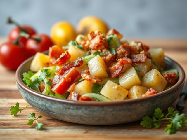 Luikse salade (salade liégeoise) — AI-gegenereerde illustratie