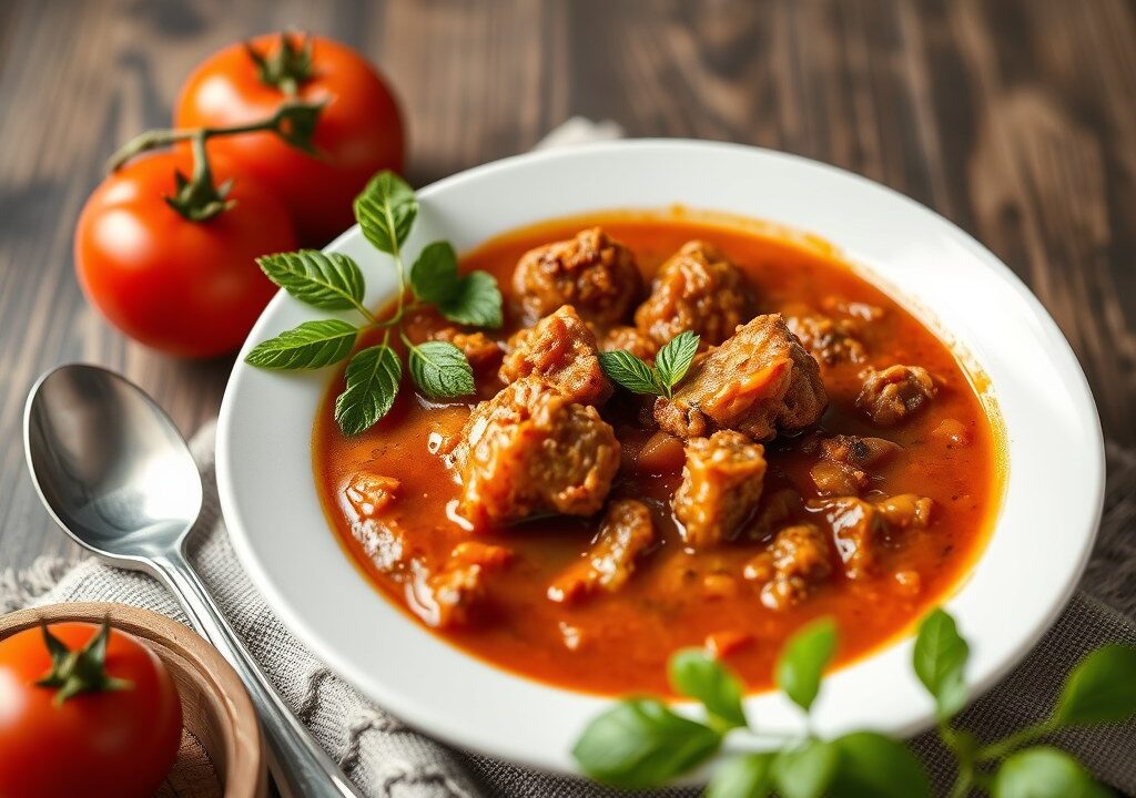 Maaltijd tomatensoep — AI-gegenereerde illustratie