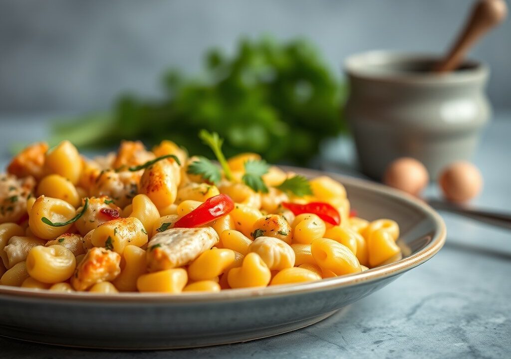 Macaroni gratin Hawai — AI-gegenereerde illustratie