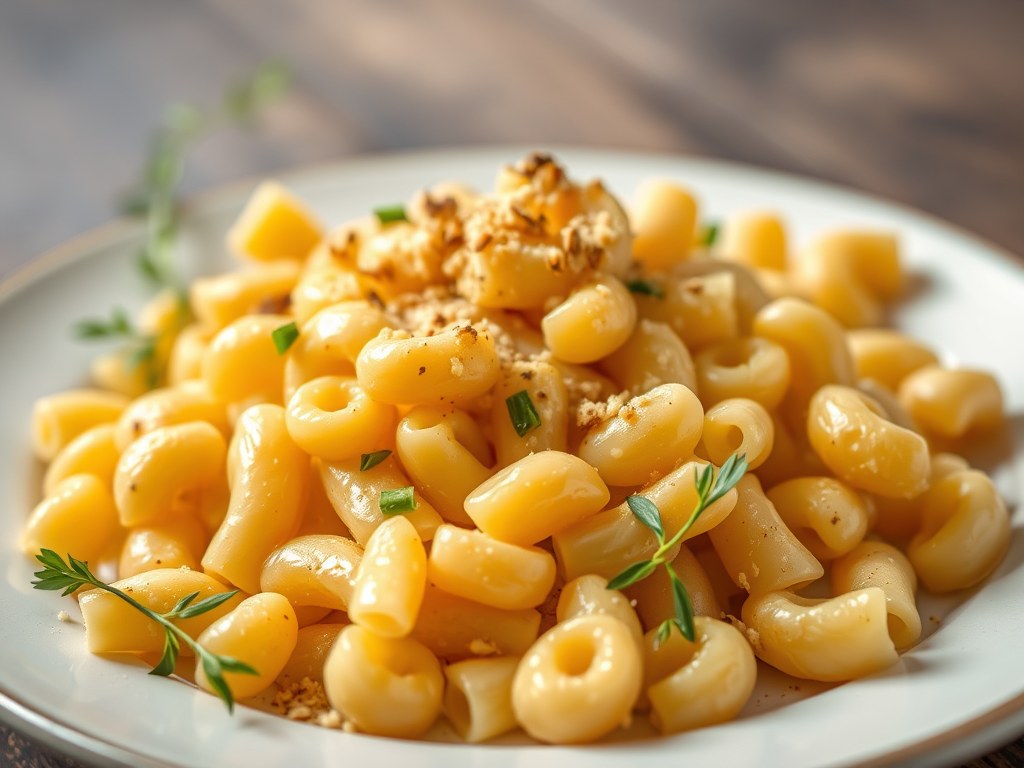 Macaroni met kippenlevers, AI-gegenereerde illustratie
