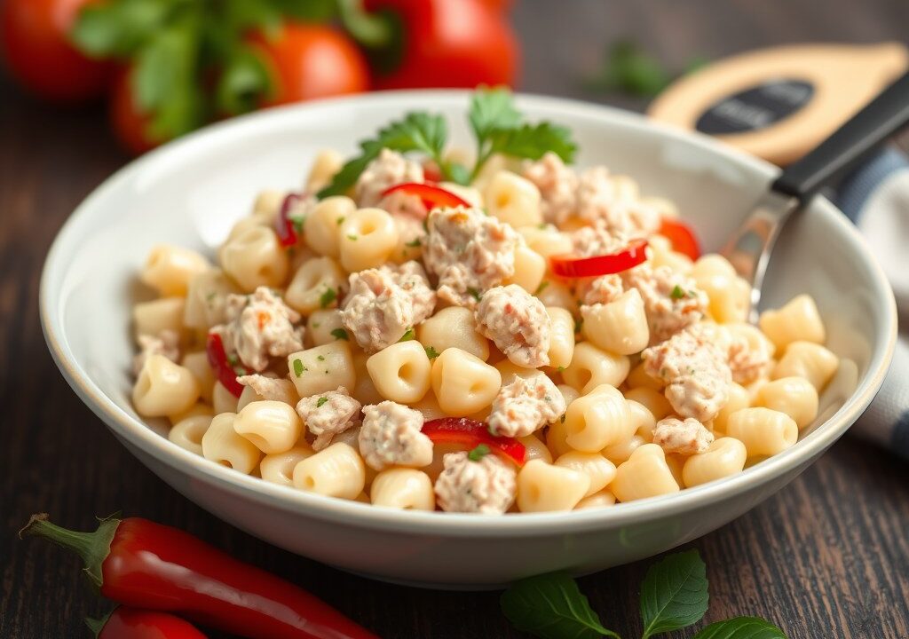 Macaronisalade met tonijn — AI-gegenereerde illustratie