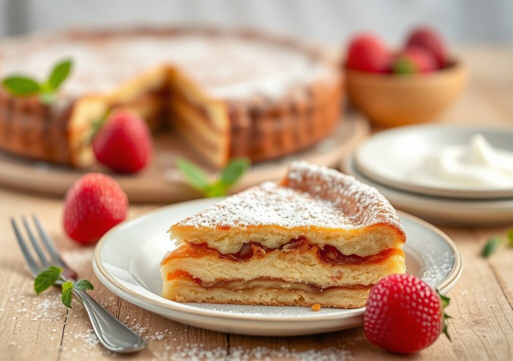 Mailänder Zwetschenkuchen, AI-gegenereerde illustratie