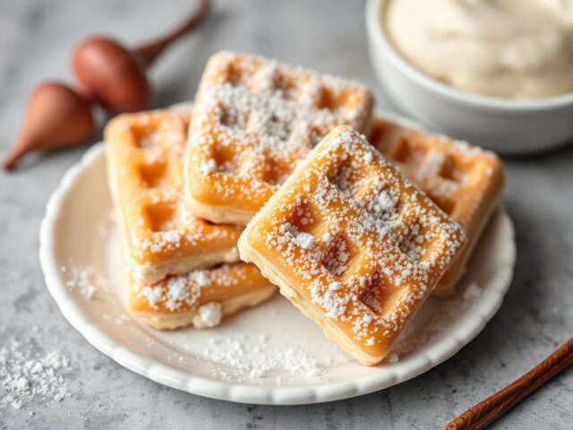 Malse vanillewafels — AI-gegenereerde illustratie
