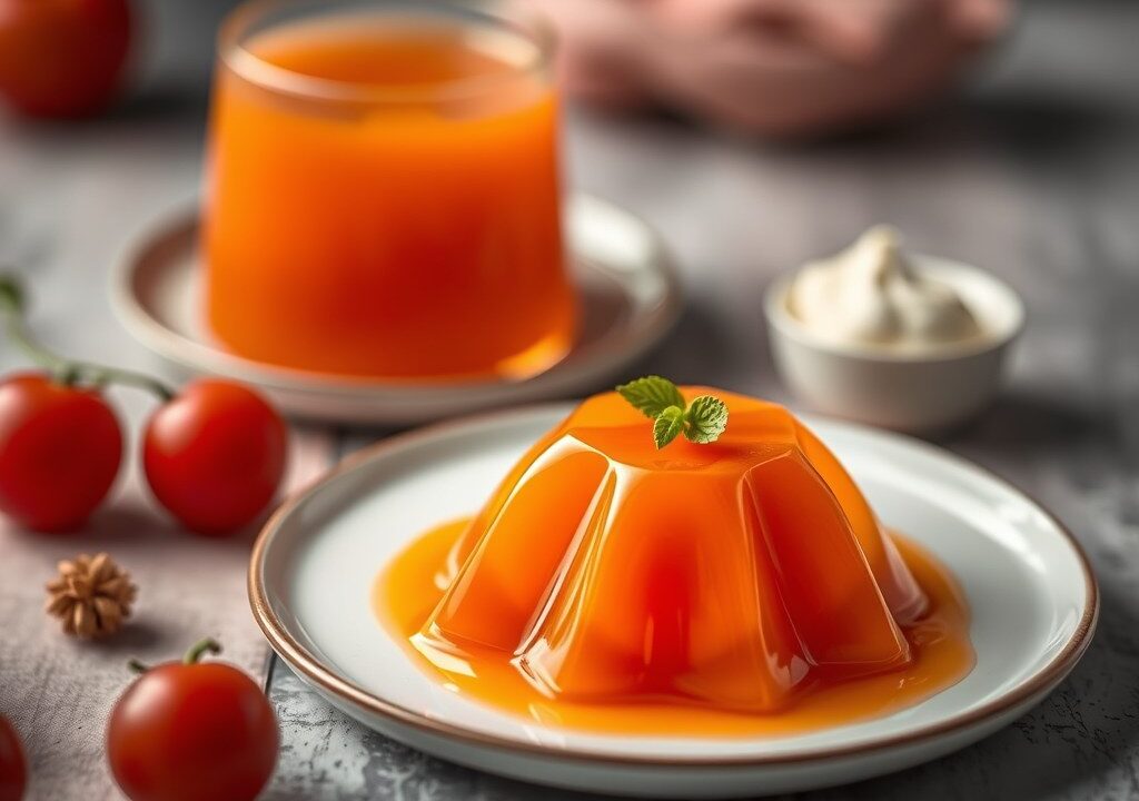 Mandarijnjelly met Aperol, AI-gegenereerde illustratie