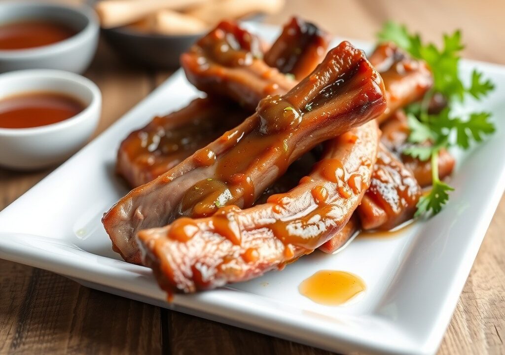 Marinade varkenribjes — AI-gegenereerde illustratie