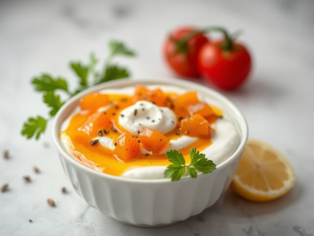 Marokkaanse yoghurt saus — AI-gegenereerde illustratie