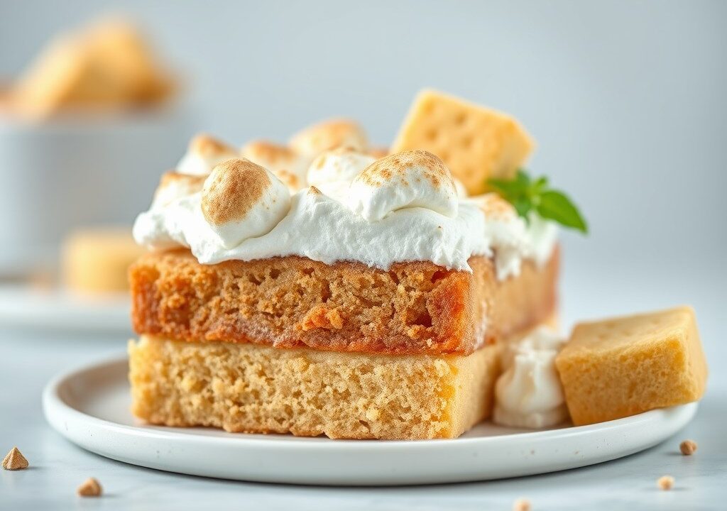 Marshmallow-cake, AI-gegenereerde illustratie
