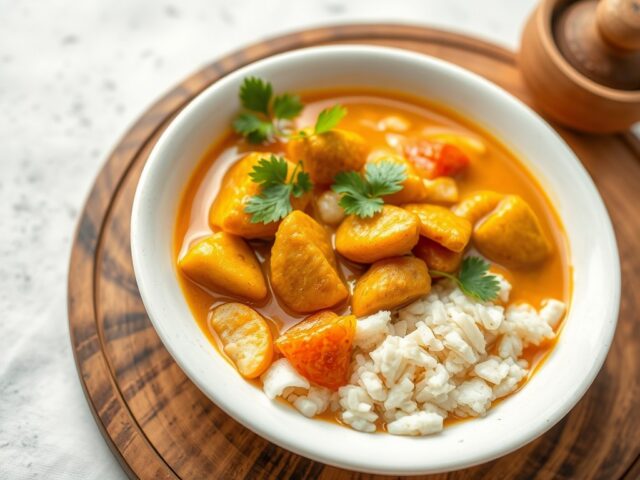 Masaman curry met kipkarbonade — AI-gegenereerde illustratie