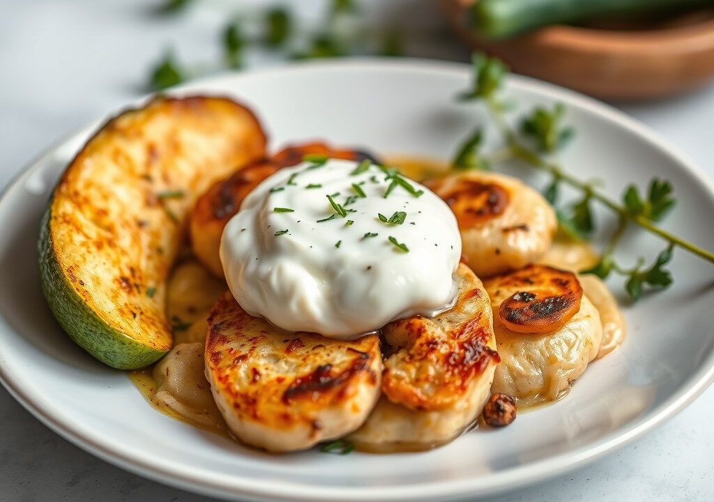 Mascarpone en geroosterde pijnboompitjes — AI-gegenereerde illustratie