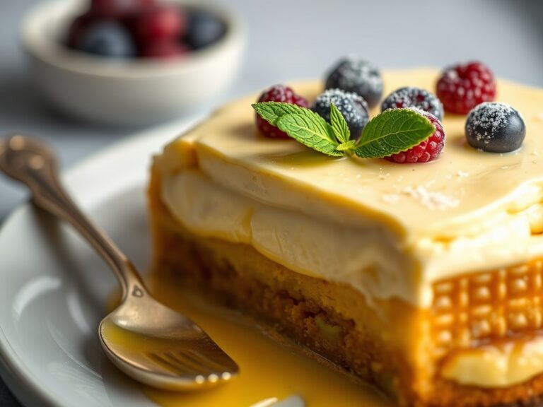 Mascarpone-kruimeltaart — AI-gegenereerde illustratie