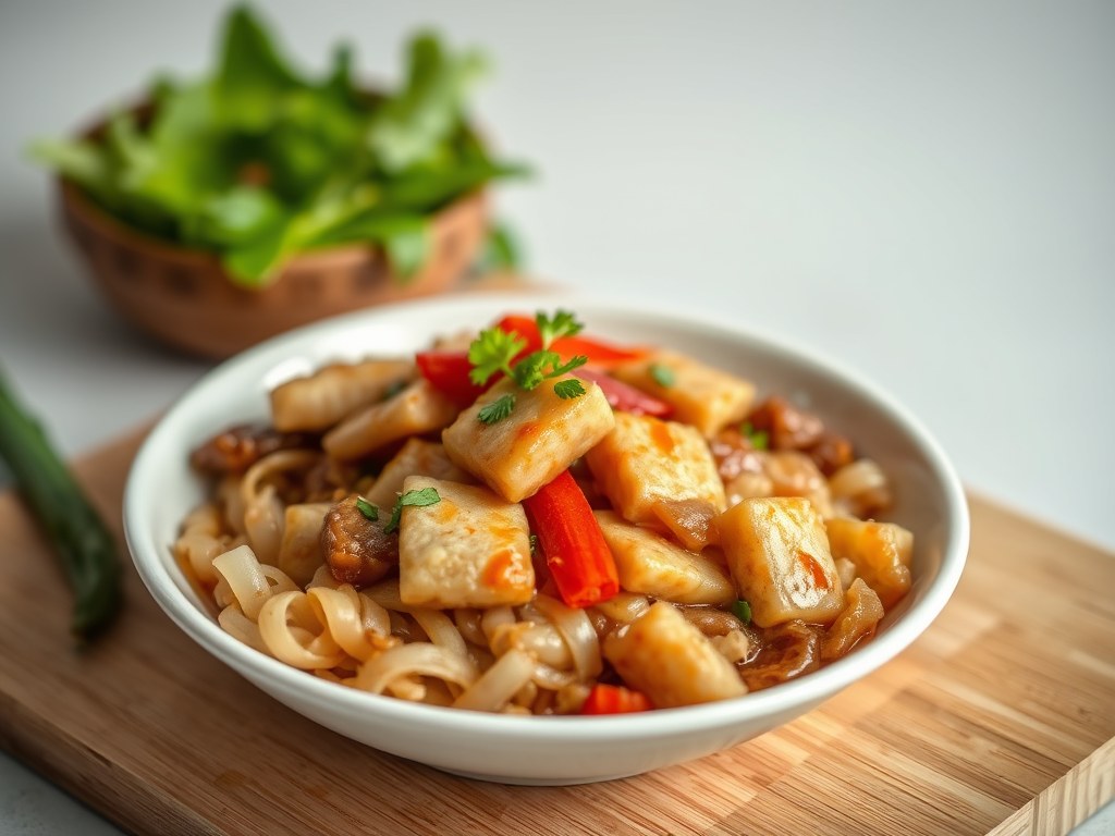 Mihoen met Tempeh en Katjang, AI-gegenereerde illustratie