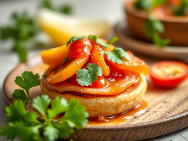 Mini-beenham met tomatensalsa — AI-gegenereerde illustratie