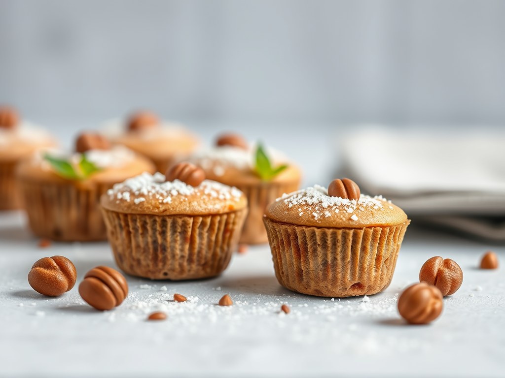 Mini-hazelnootcakejes, AI-gegenereerde illustratie