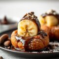 Miniloempia’s van banaan met (veel) chocoladesaus