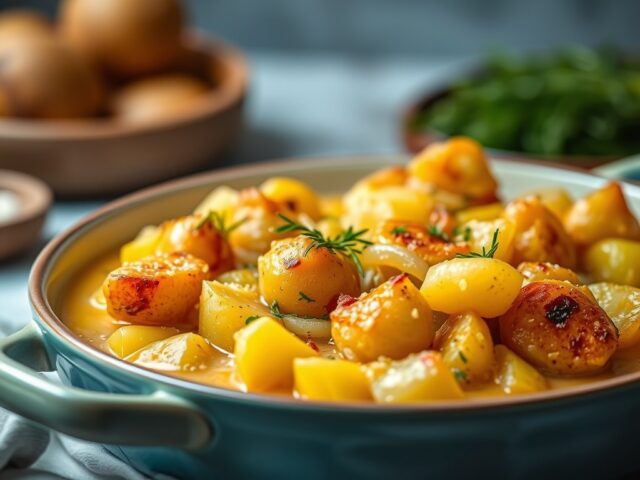 Moerepotage ovenschotel — AI-gegenereerde illustratie