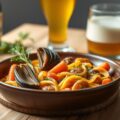 Mosselen met blond bier