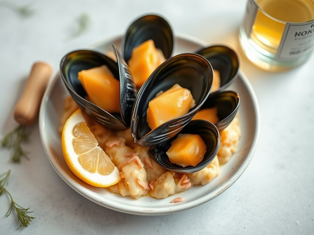 Mosselen uit de Provence met venkel en pastis, AI-gegenereerde illustratie