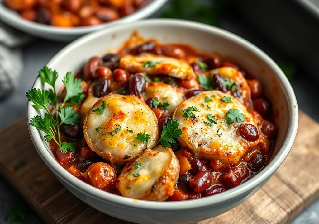 Moussaka met rode bonen, AI-gegenereerde illustratie