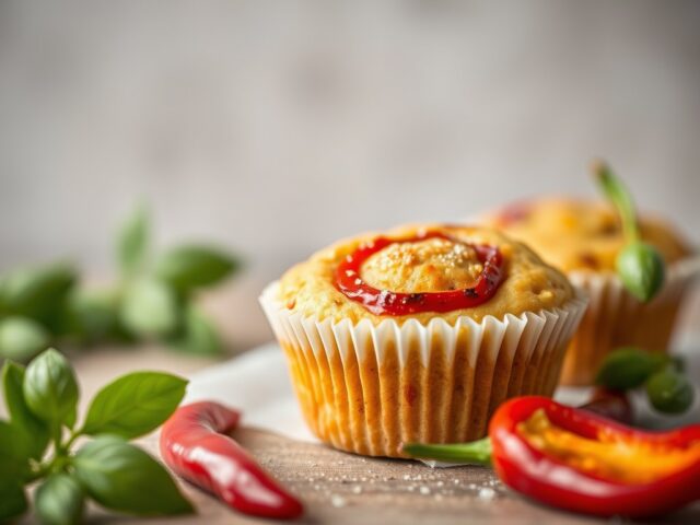Muffin met paprika — AI-gegenereerde illustratie