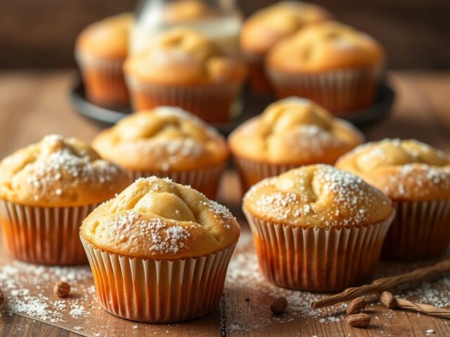 Muffins met abrikozenconfituur — AI-gegenereerde illustratie