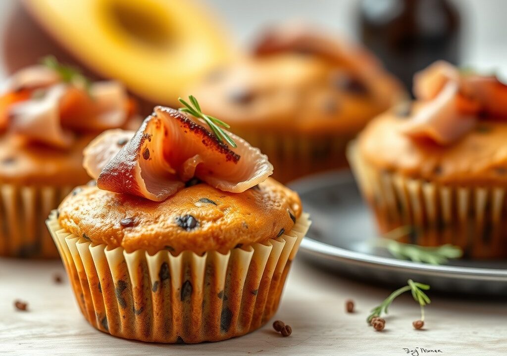 Muffins met Brugge Oud en gekookte ham, AI-gegenereerde illustratie