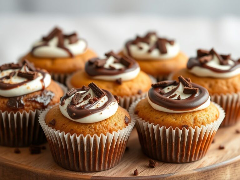 Muffins met een topping van chocoladeroom