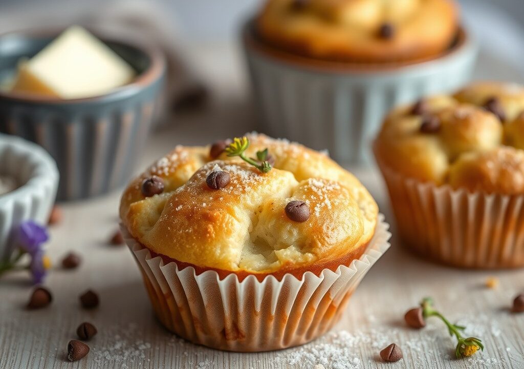 Muffins met zevengranen bloem — AI-gegenereerde illustratie
