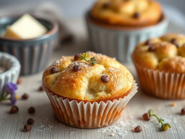 Muffins met zevengranen bloem — AI-gegenereerde illustratie