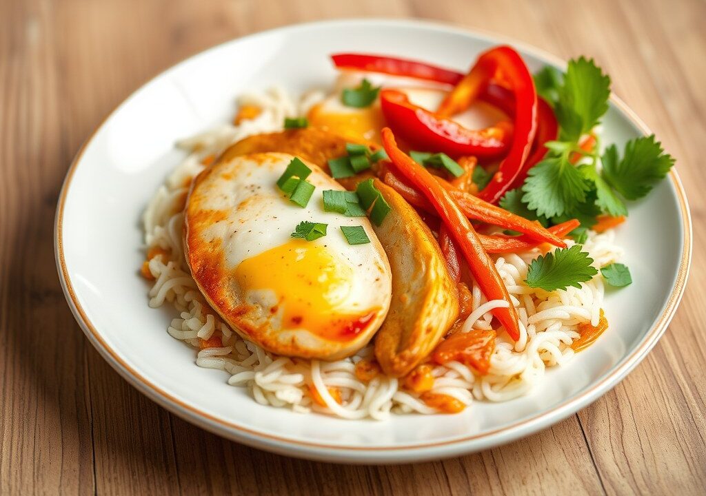 Nasi met Kipfilet, AI-gegenereerde illustratie