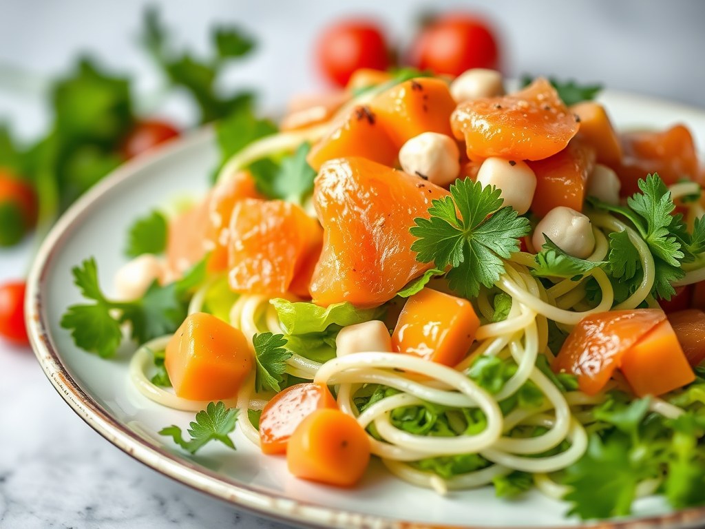 Noordse salade met pompelmoes, AI-gegenereerde illustratie