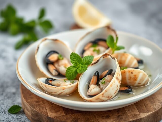 Oesters met waterkers en munt — AI-gegenereerde illustratie