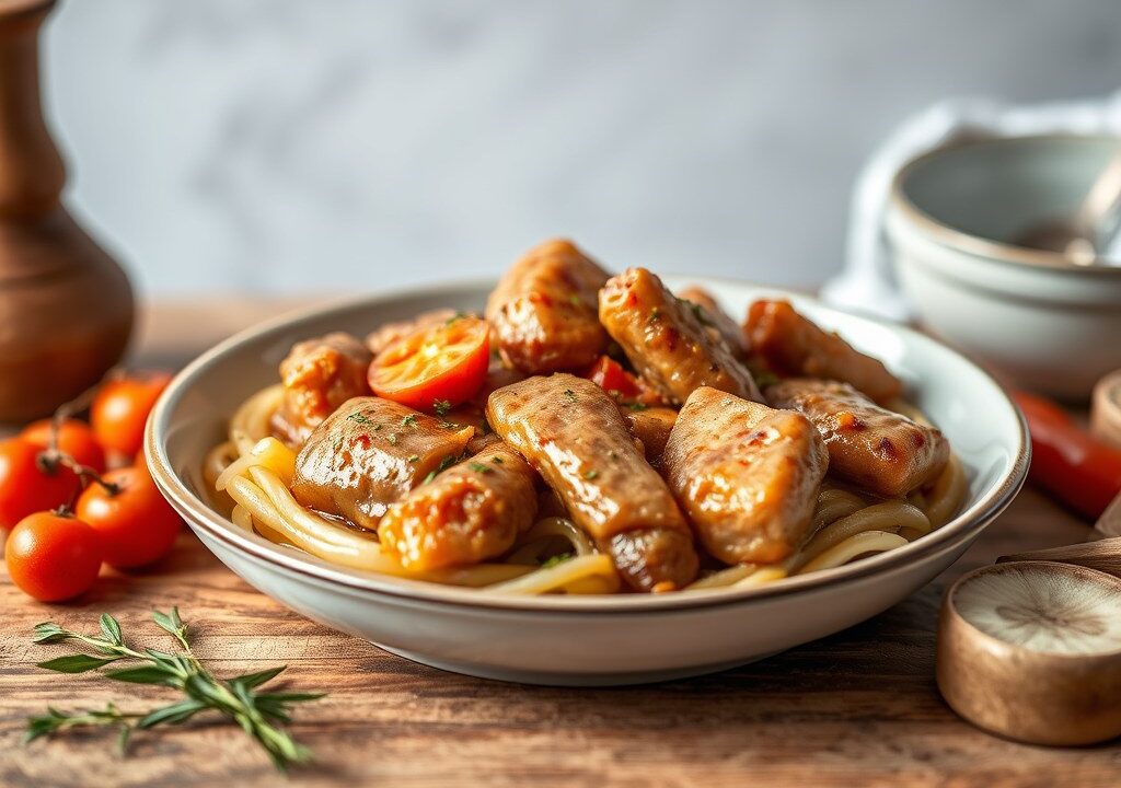 Oma’s draadjesvlees, lekkers uit vroegere tijden!! — AI-gegenereerde illustratie