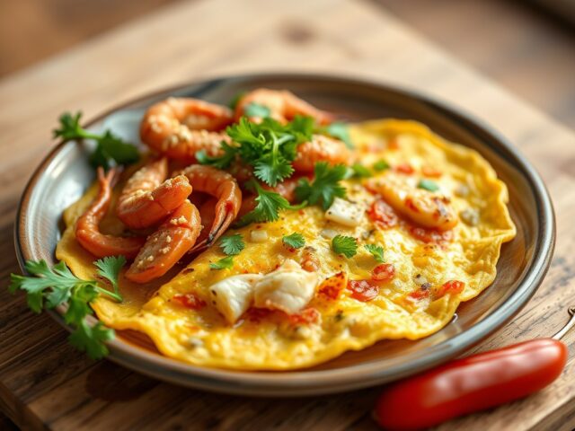 Omelet Kepiting — AI-gegenereerde illustratie