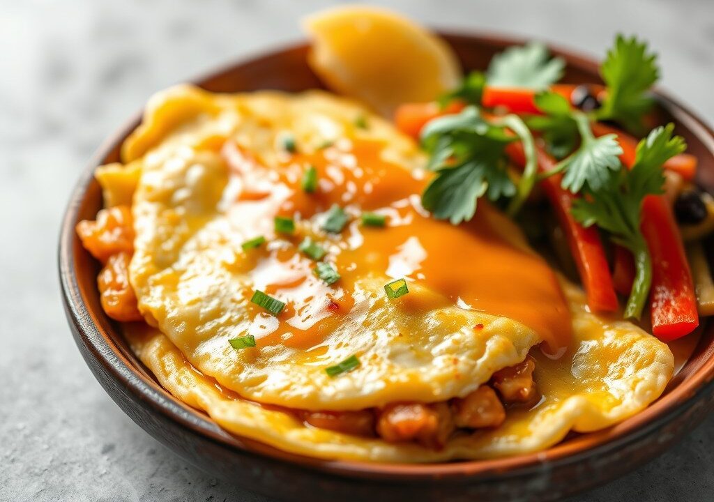 Omelet met Gekruid Vlees, Javaanse Stijl, AI-gegenereerde illustratie