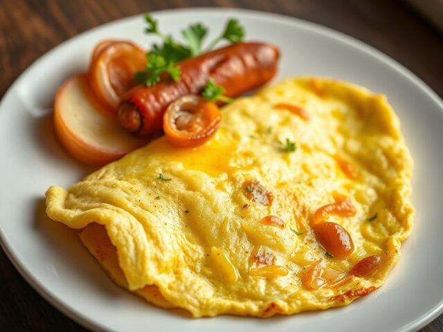 Omelet met sucuk — AI-gegenereerde illustratie