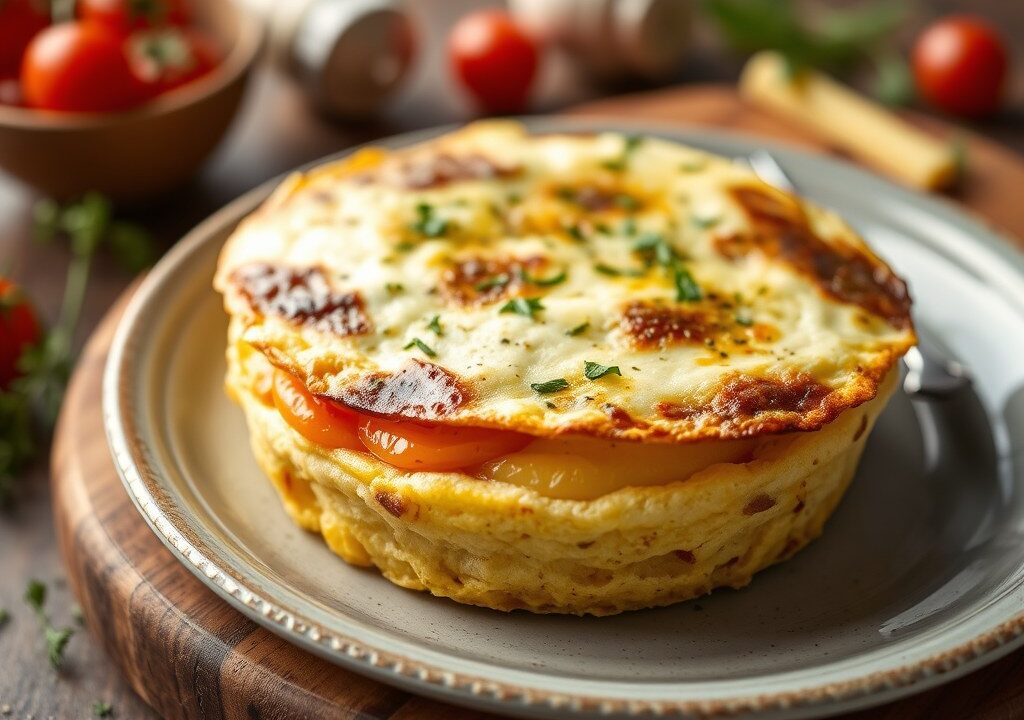 Omelet uit de oven (eiermuffins), AI-gegenereerde illustratie