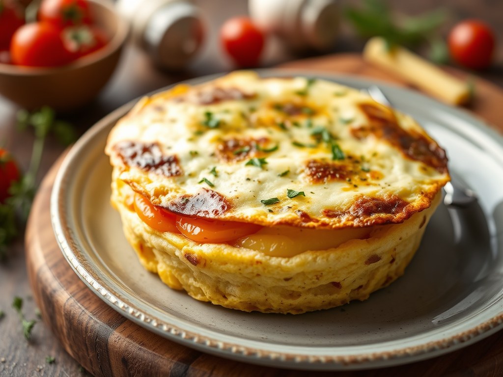 Omelet uit de oven (eiermuffins), AI-gegenereerde illustratie