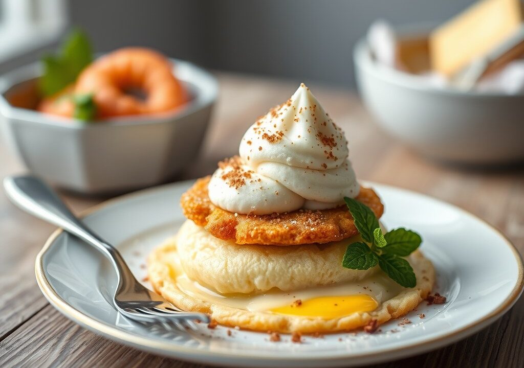 Omelette Siberienne – gebakken ijs — AI-gegenereerde illustratie
