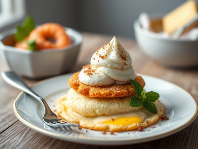 Omelette Siberienne – gebakken ijs — AI-gegenereerde illustratie