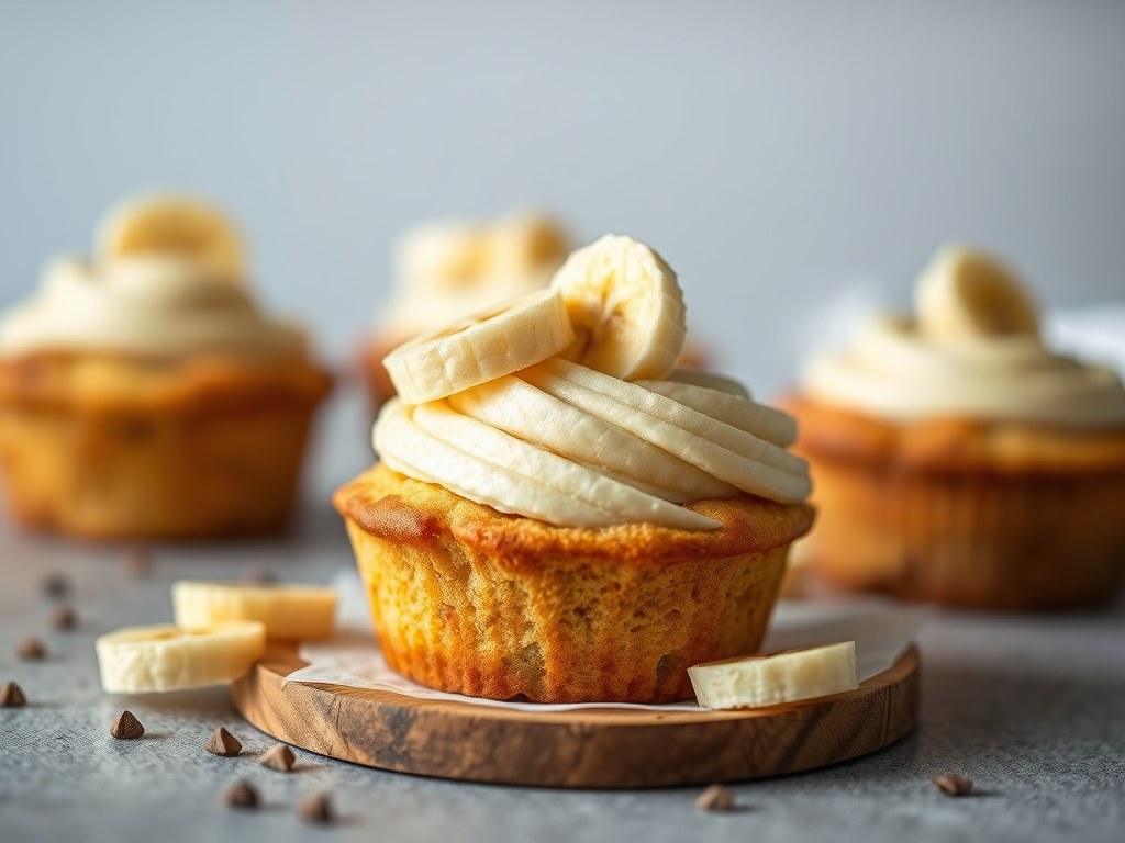 Ontbijtmuffins met banaan, AI-gegenereerde illustratie