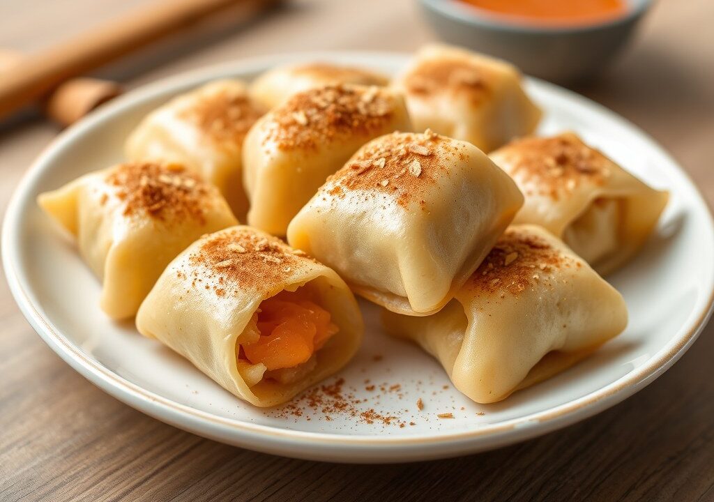 Oosterse kalfsvleesrolletjes, AI-gegenereerde illustratie
